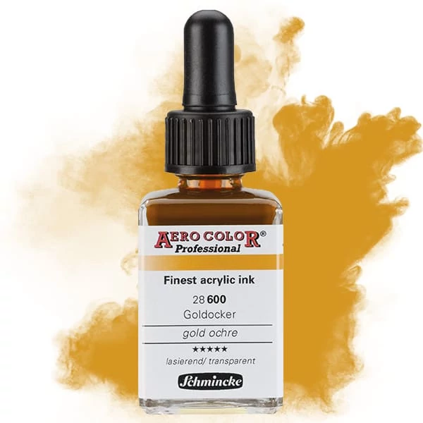 Farba do retušovacieho pištoľa Schmincke AERO COLOR Professional, 28 ml - 600, gold ochre