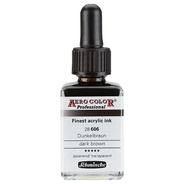 Farba do retušovacieho pištoľa Schmincke AERO COLOR Professional, 28 ml - 606, dark brown