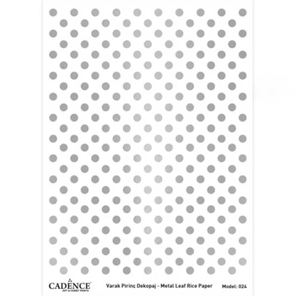 Ryžový papier, Cadence, strieborná metalíza, A3 - bodkovaný
