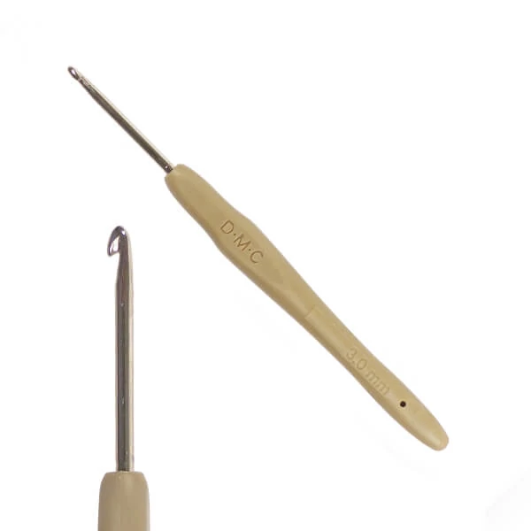 Háčik na háčkovanie na priadzu s ergonomickou silikónovou rukoväťou, DMC - 3 mm