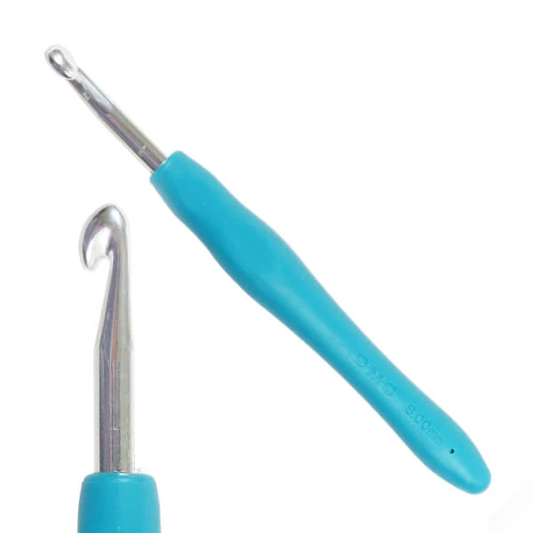 Háčik na háčkovanie na priadzu s ergonomickou silikónovou rukoväťou, DMC - 8 mm
