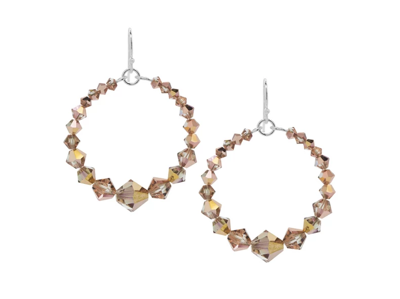Fülbevaló Swarovski kúpos gyöngyből