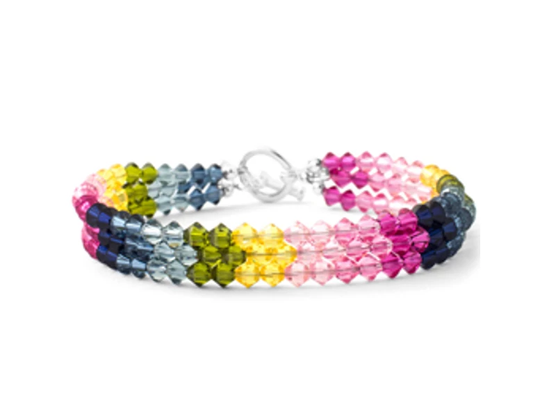 Nyár színei karkötő Swarovski kúpos gyöngyökből