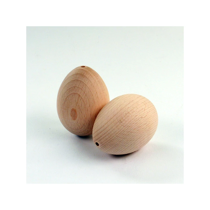 Drevené vajíčko, drevené vajíčko s dierkami - 6x4 cm, 2 ks