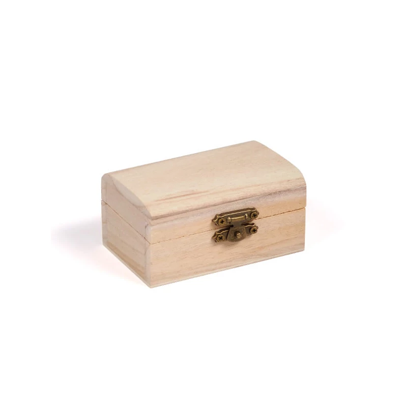 Drevená krabička, mini truhlica s pokladom, 9x6x4,5 cm