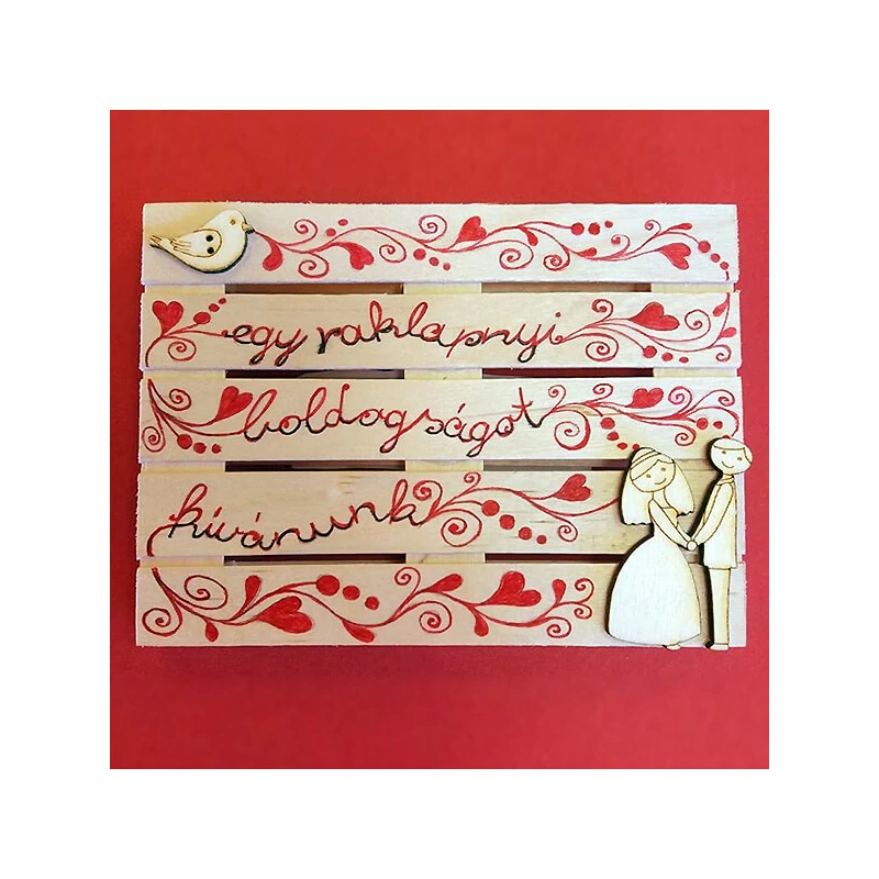 Drevená mini paleta, 10x13 cm - podložka