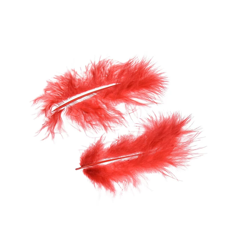 Marabu perie - červené, 8-10 cm, 22 ks/bal