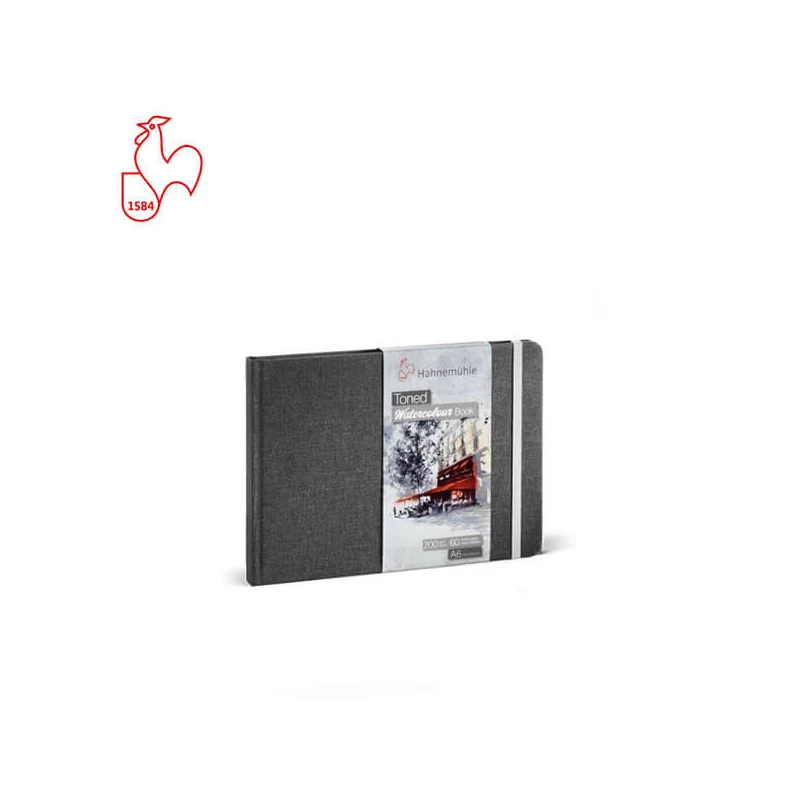 Akvarelový zápisník Hahnemühle Toned Watercolor Book, 200 g, 30 listov, A6, na šírku, sivý