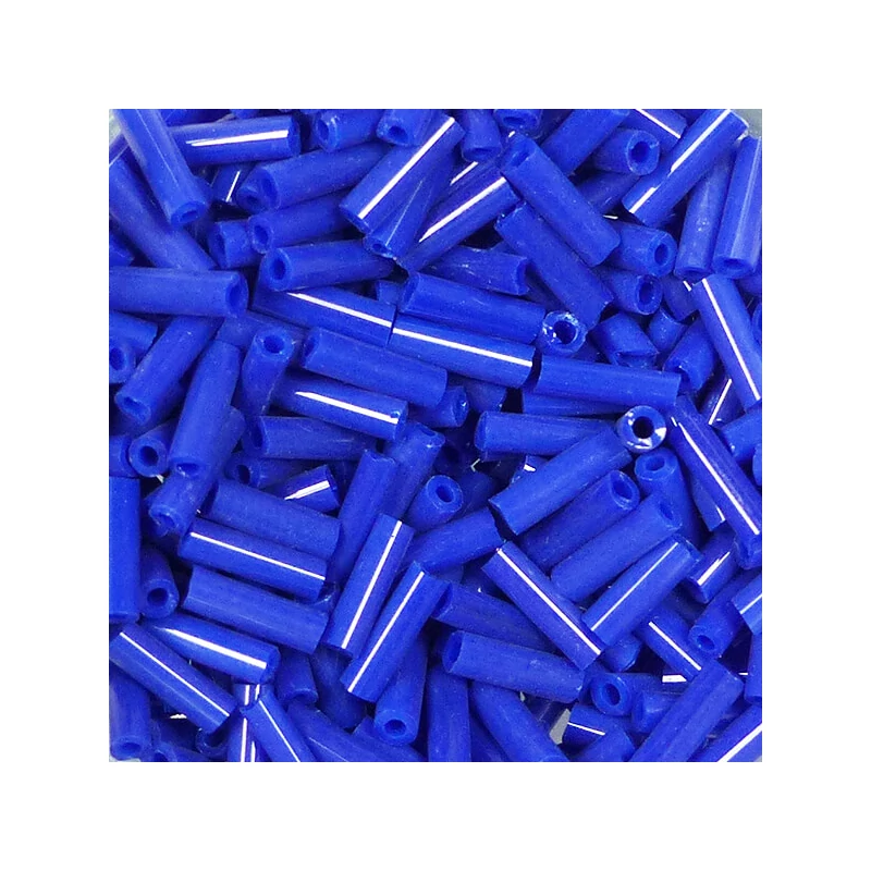 Dlhé koráliky, jednofarebné, 6 mm - tmavo modré