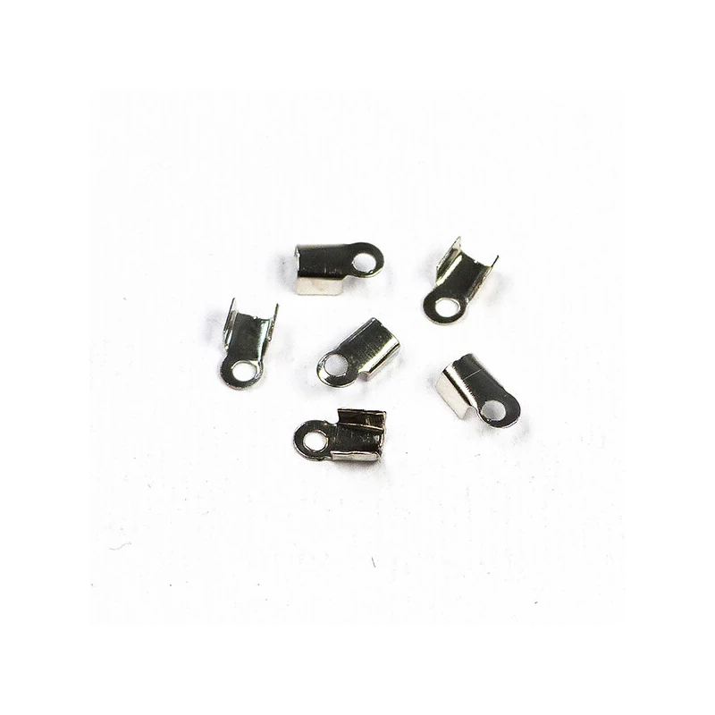 Kožená koncovka, štvorcová - ródiová, 3x6 mm
