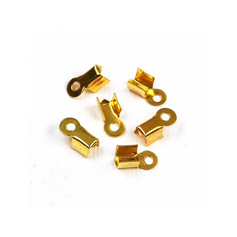 Kožená koncovka štvorcová - zlatá, 3x9 mm