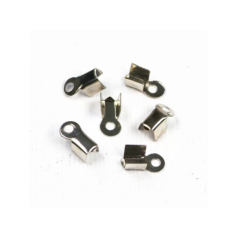 Kožená koncovka štvorcová - ródiová, 3x9 mm