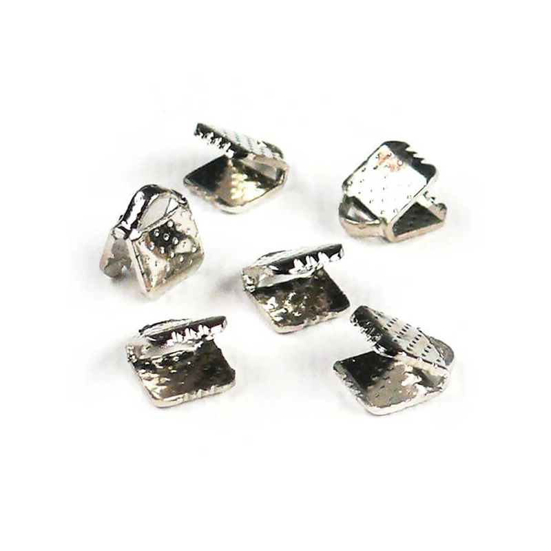 Koncový uzáver stuhy - ródiový, 6 mm