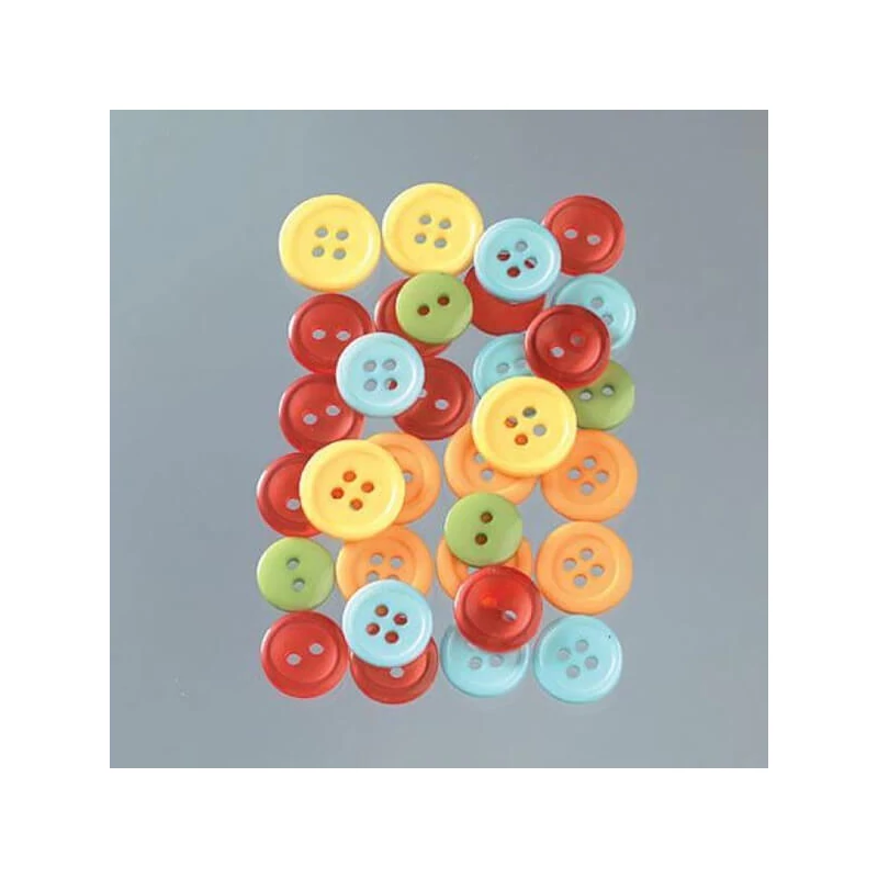 Plastové gombíky - citrus, 1-1,5 cm, 40 g