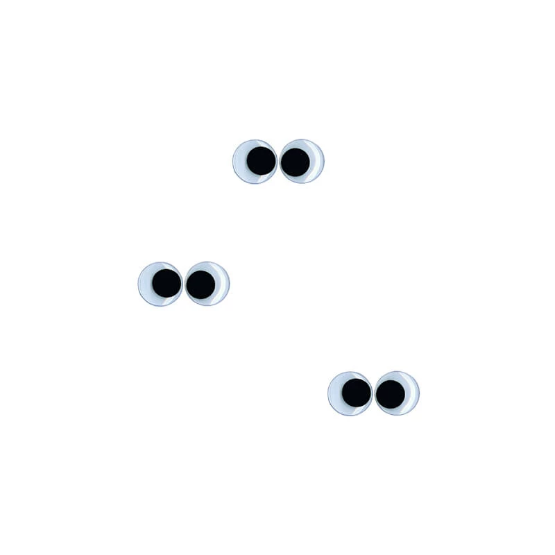 Pohyblivé oči, nalepovacie, okrúhle - 4 mm - 6 ks