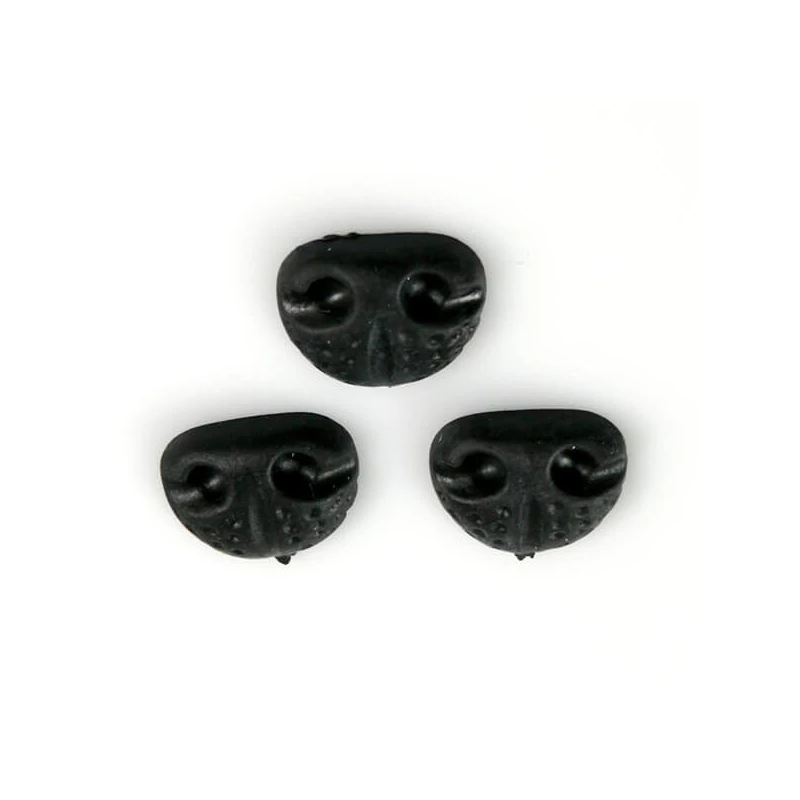 Zvierací nos, čierny, nalepovací plast 14 mm, 3 ks