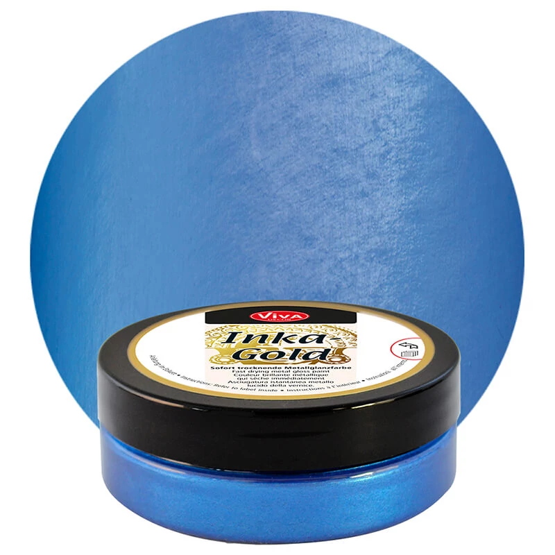 Metalická náterová pasta Inka Gold, 50 g - stahl blau