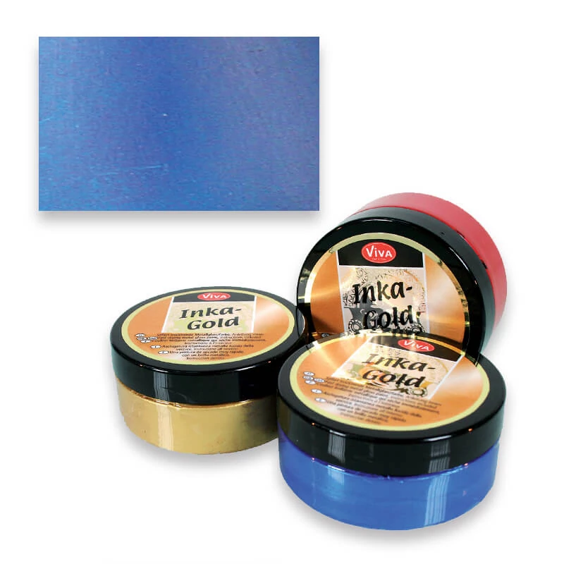 Metalická náterová pasta Inka Gold, 50 g - stahl blau