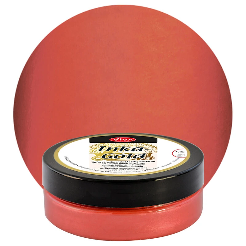 Metalická náterová pasta Inka Gold, 50 g - lava rot