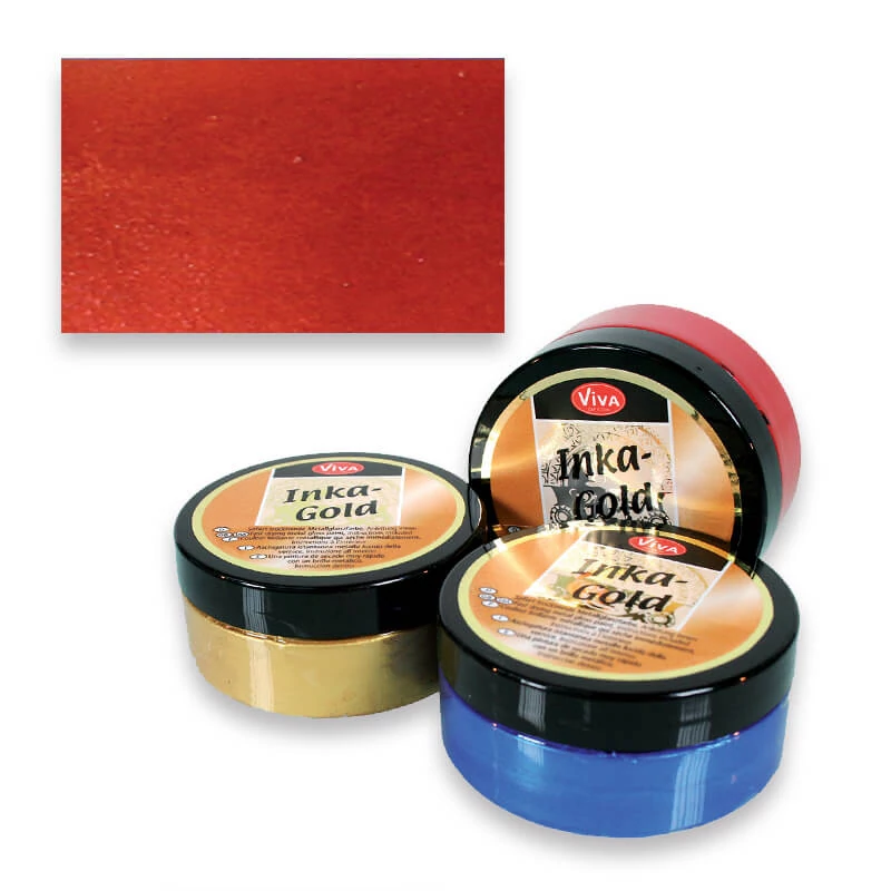Metalická náterová pasta Inka Gold, 50 g - lava rot