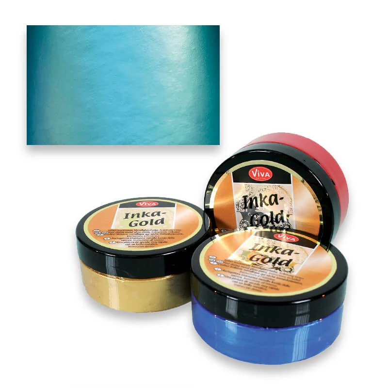 Metalická náterová pasta Inka Gold, 50 g - turquoise