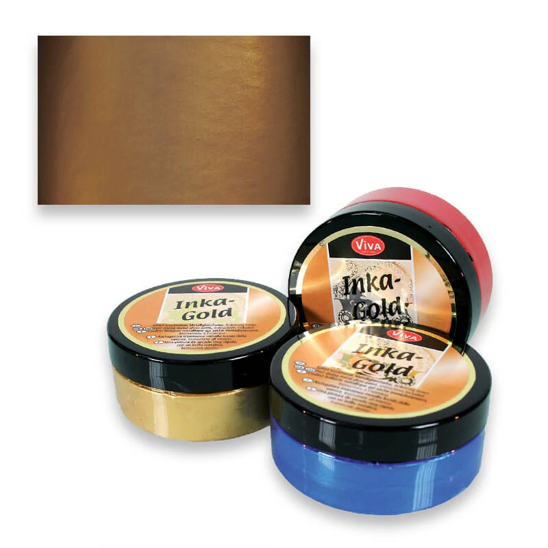 Metalická náterová pasta Inka Gold, 50 g - browngold