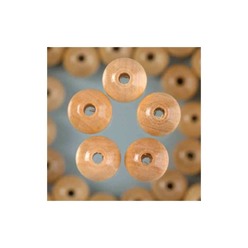 Drevené koráliky, 6 mm, 110 ks - 05, prírodné