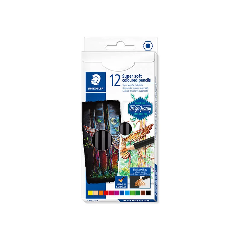 Sada farebných ceruziek, Staedtler, Design Journey, Super Soft - 12 ks