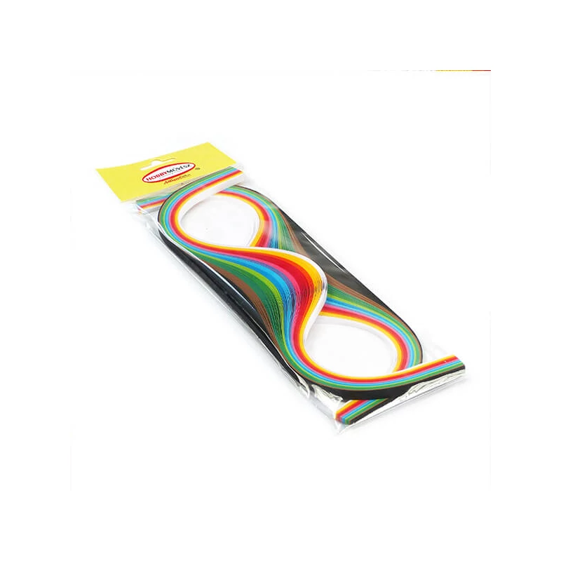 Quilling papierový pás pre hobby umelcov, 80 g - intenzívna dúha, 3 mm/6 mm, 300 ks