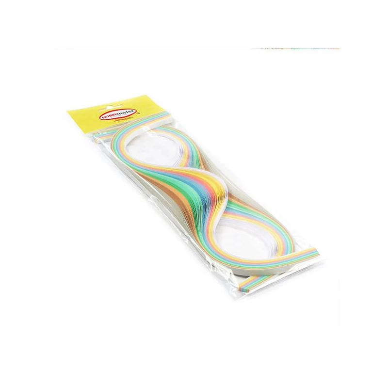 Quilling papierový pás pre hobby umelcov, 80 g - dúhový pastel, 3 mm/6 mm, 300 ks