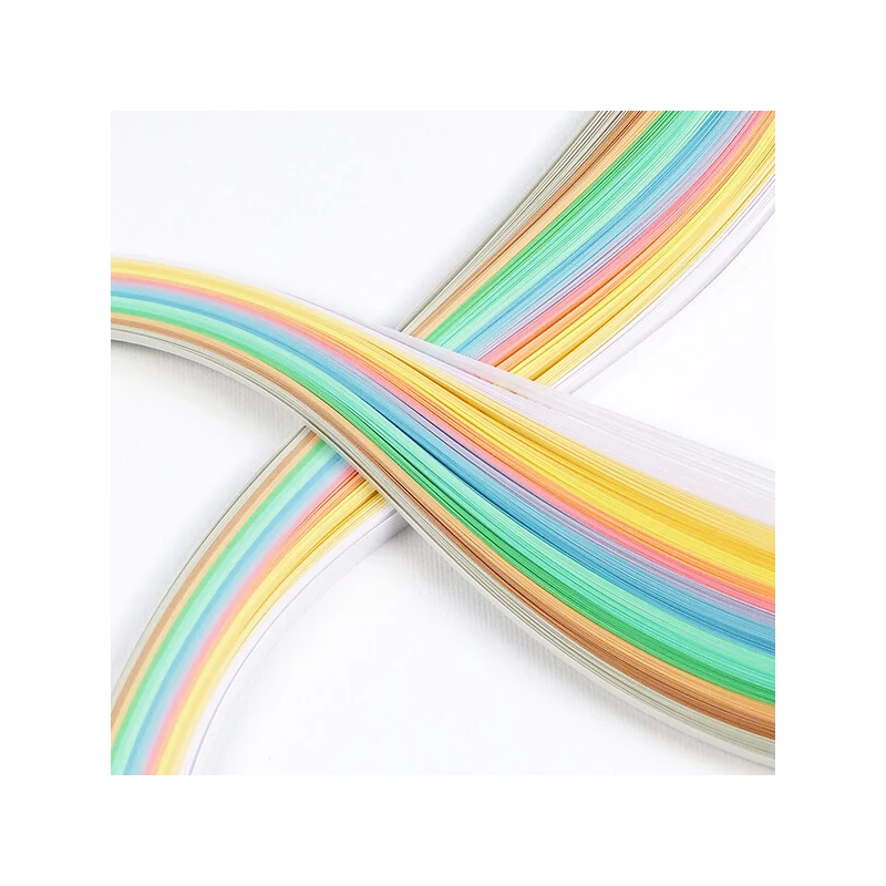 Quilling papierový pás pre hobby umelcov, 80 g - dúhový pastel, 3 mm/6 mm, 300 ks