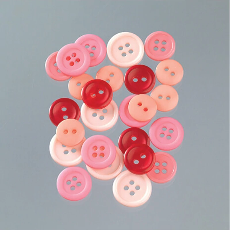 Plastové gombíky - pink mix, 1-1,5 cm-40 g
