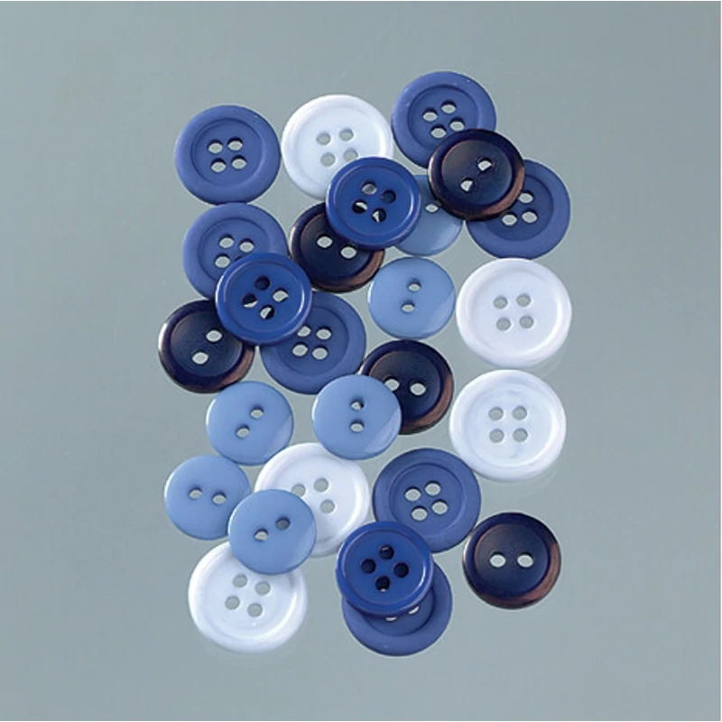 Plastové gombíky - blue, 1-1,5 cm, 40 g