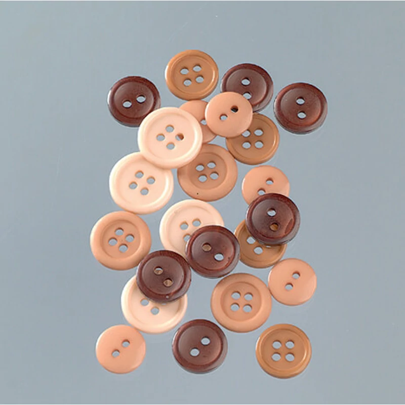 Plastové gombíky - béžový mix, 1-1,5 cm, 40 g