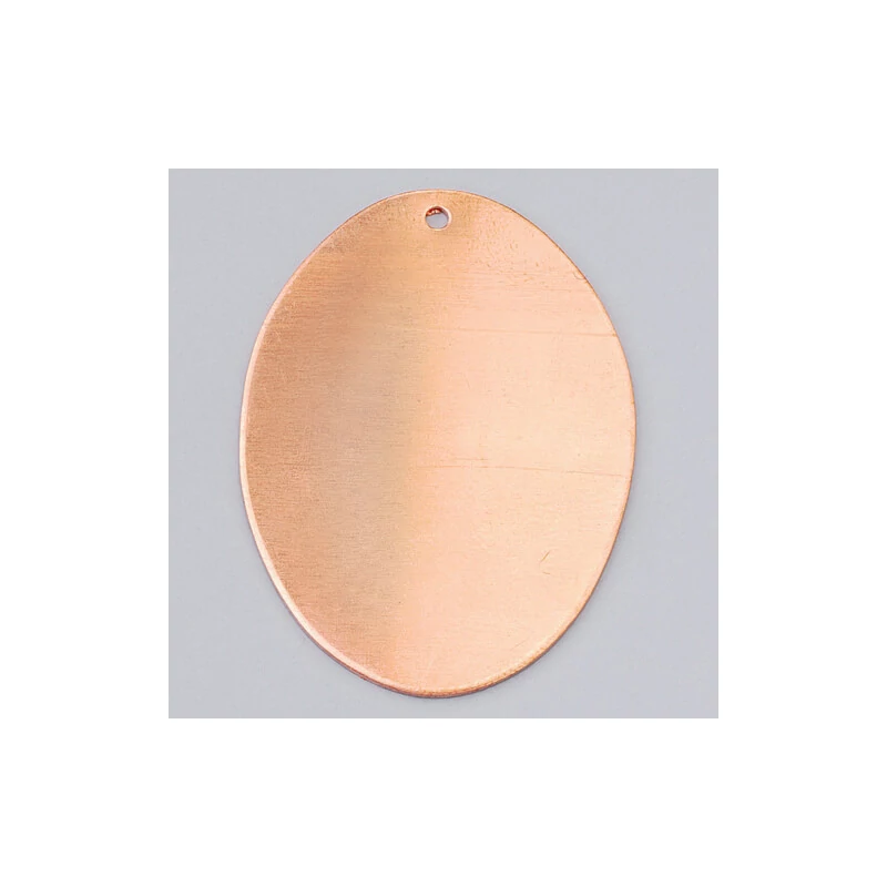 Smaltovaný červený medený základ- oválny, 41x31 mm