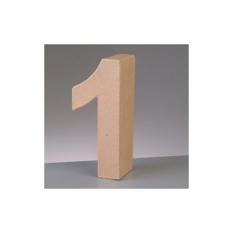 Číslo z papier-mache - 1, 10 cm