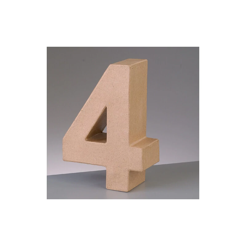 Číslo z papier-mache - 4, 10 cm