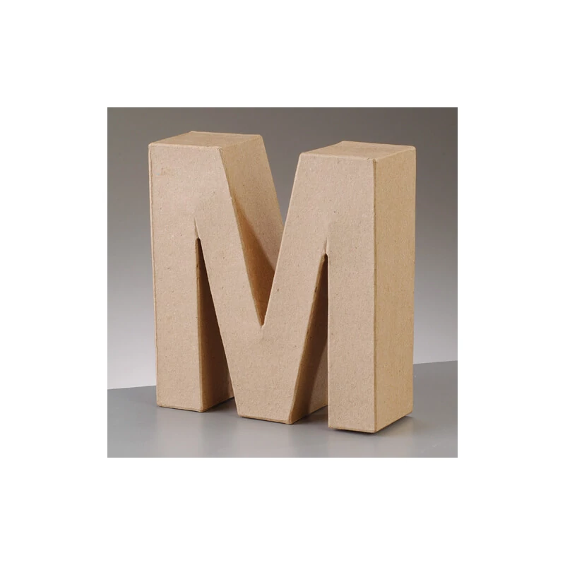 Písmeno z papier-mache - M, 10 cm