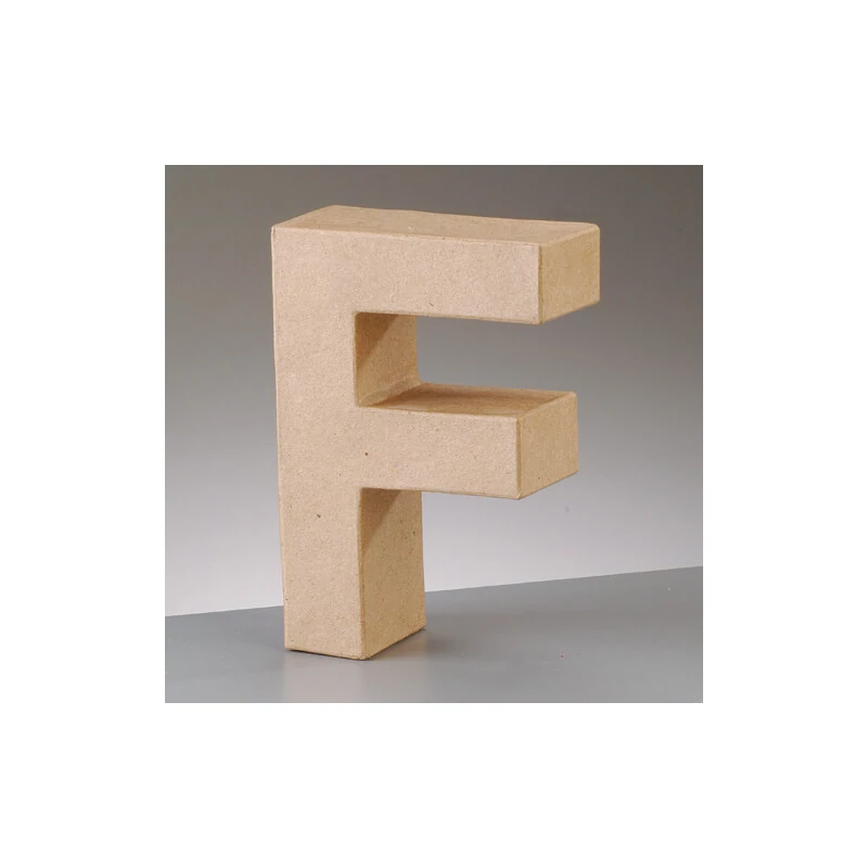 Písmeno z papier-mache - F, 10 cm