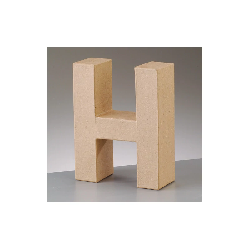 Písmeno z papier-mache - H, 10 cm