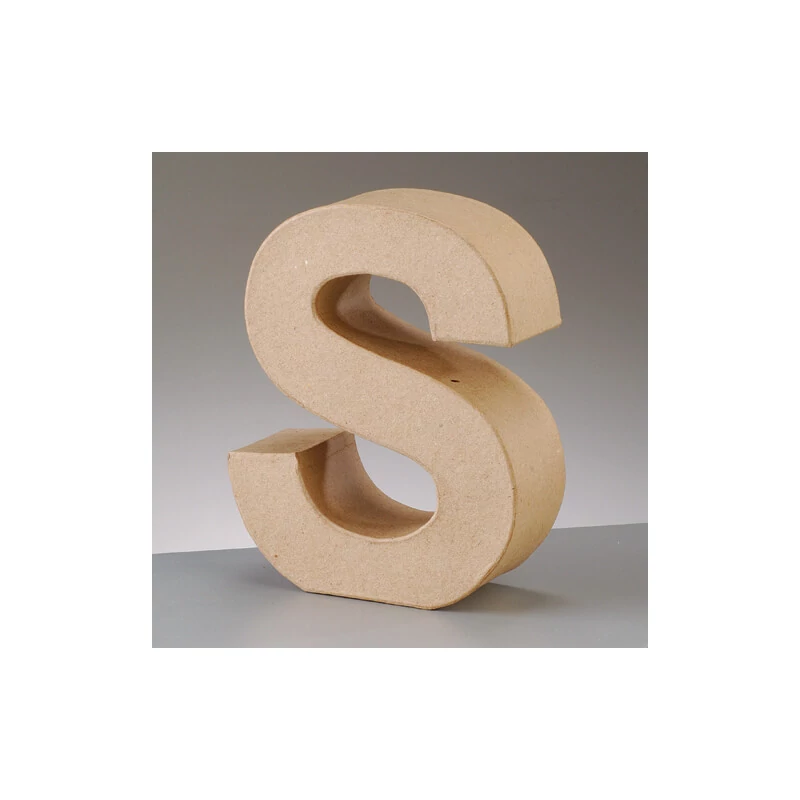 Písmeno z papier-mache - S, 10 cm