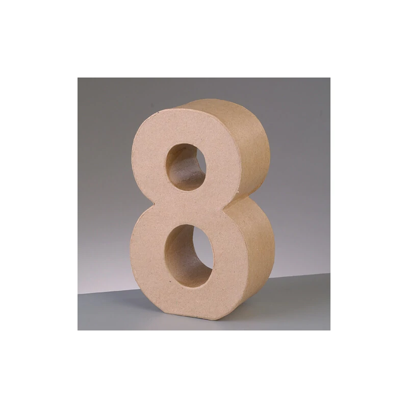 Číslo z papier-mache - 8, 10 cm