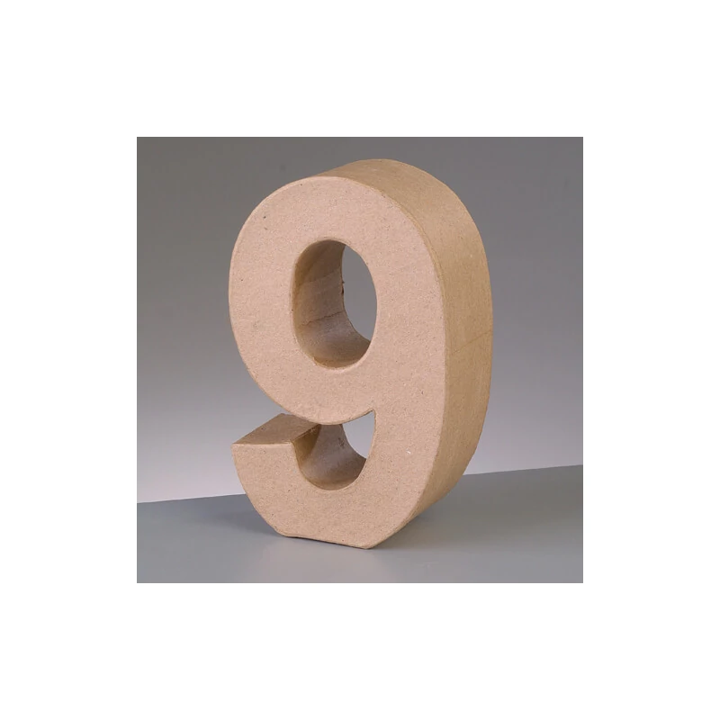 Číslo z papier-mache - 9, 10 cm