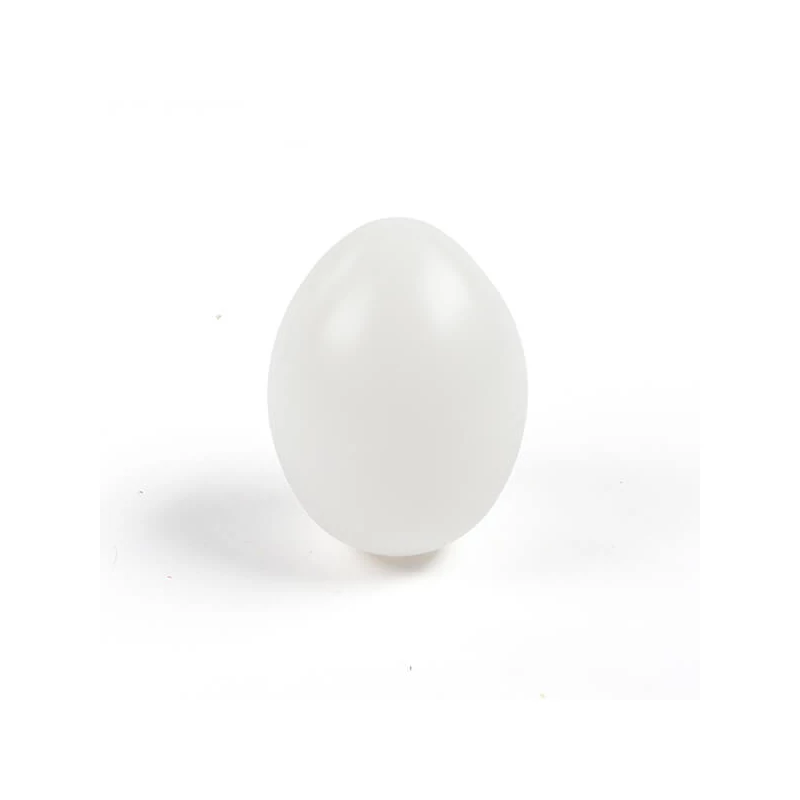 Farebné plastové vajíčko 6 cm - biele, zapichovacie