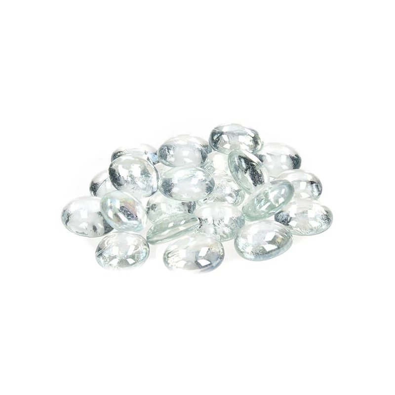 Sklenený štrk, 18-20 mm, 100 g - dúhový, bezfarebný