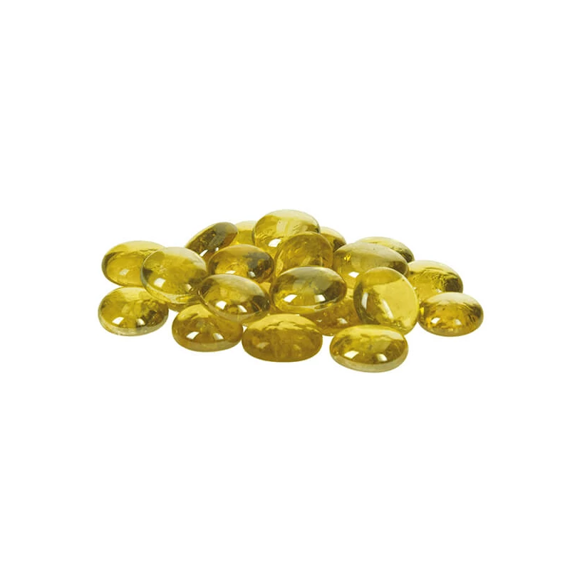 Sklenený štrk, 18-20 mm, 100 g - dúhový, žltý