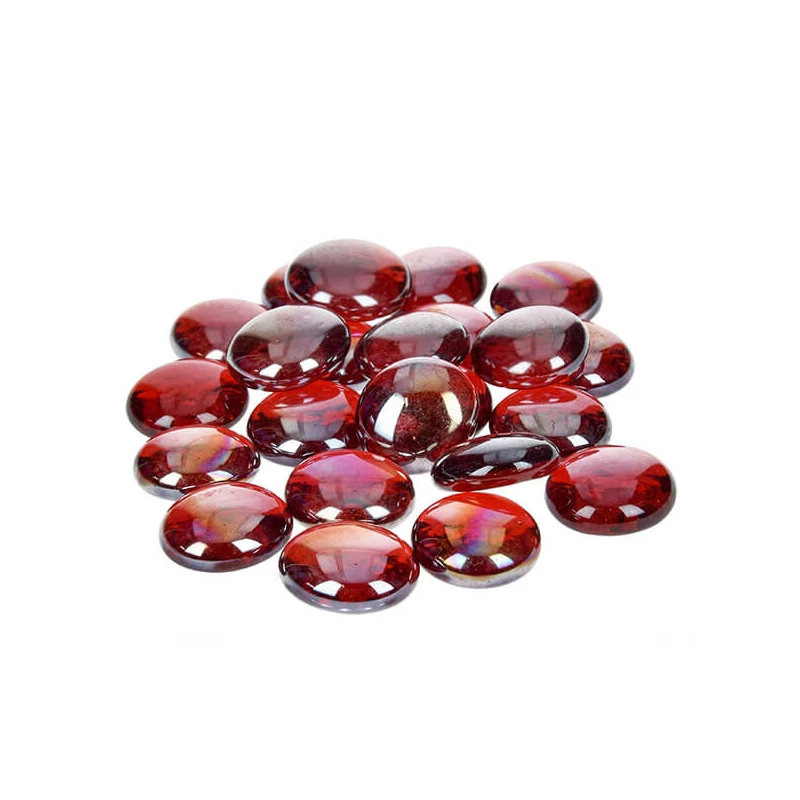 Sklenený štrk, 18-20 mm, 100 g - dúhový, červený