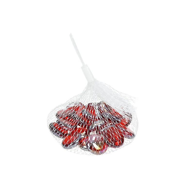 Sklenený štrk, 18-20 mm, 100 g - dúhový, červený