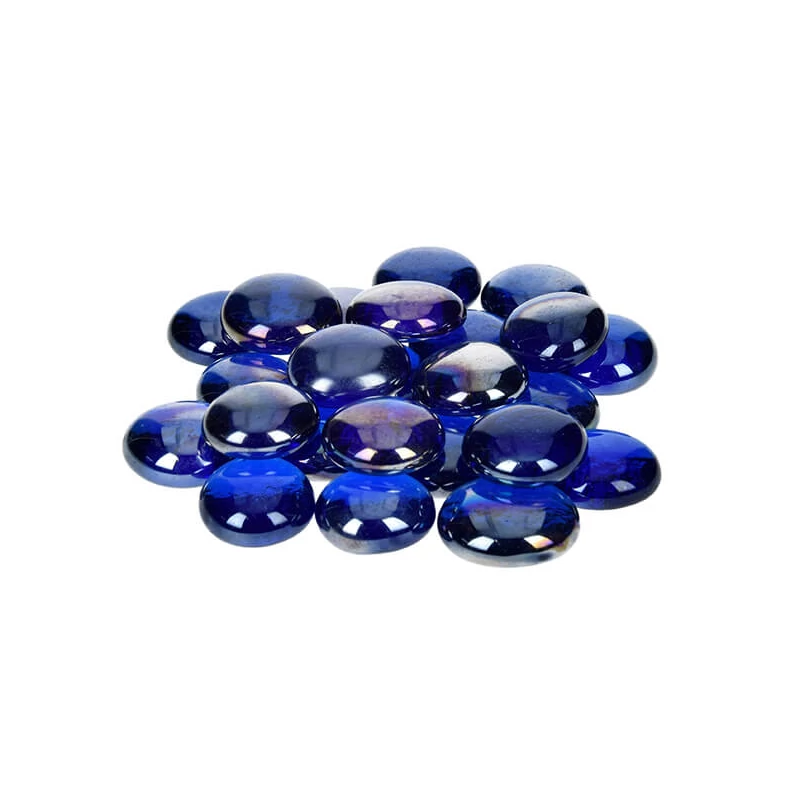 Sklenený štrk, 18-20 mm, 100 g - dúhový, modrý