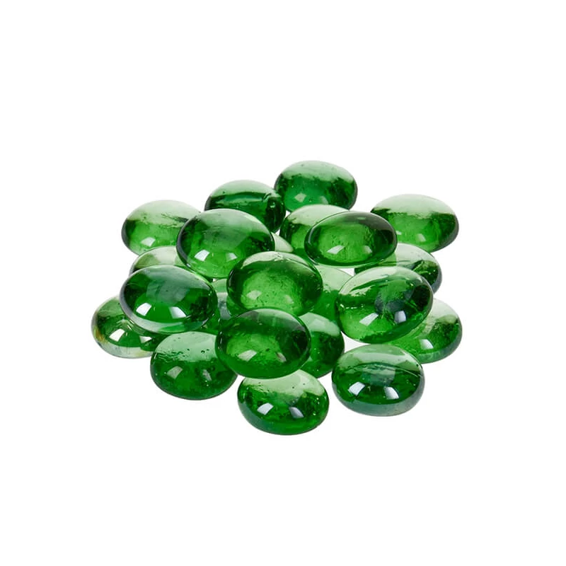 Sklenený štrk, 18-20 mm, 100 g - dúhový, jablkovo zelený